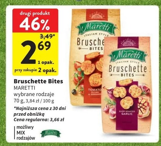 Bruschetta pomidory z oliwką Maretti bruschette promocja w Intermarche