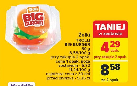 Żelki w kształcie hamburgerów Trolli promocja