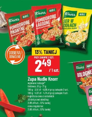 Zupa Nudle Knorr Pomidorowe Pikantne promocja w POLOmarket