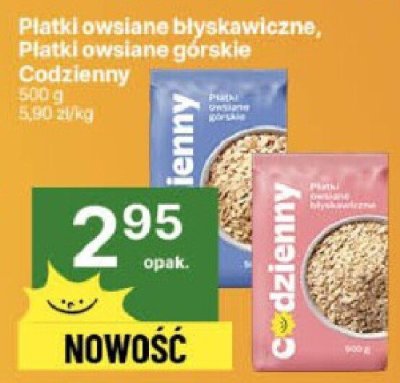 Płatki owsiane błyskawiczne, Płatki owsiane górskie Codzienny 500g promocja w Delikatesy Centrum