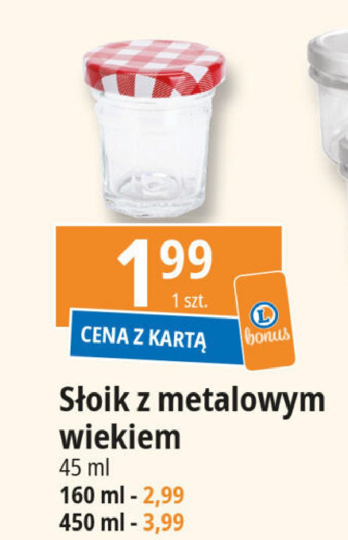 Słoik z metalową pokrywką 450 ml promocja