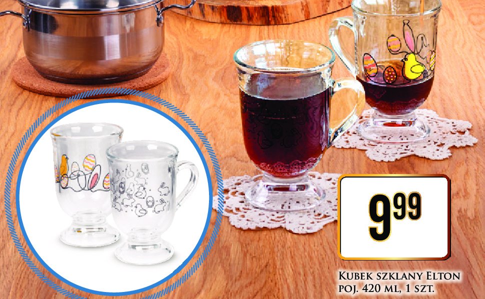 Kubek szklany elton 420 ml promocja w Dino