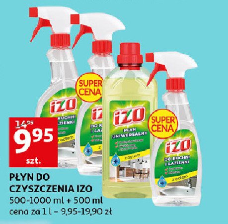 Płyn uniwersalny 1 l + płyn do czyszczenia kuchni i łazienki 500 ml Izo promocja