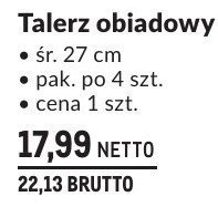 Talerz obiadowy Linia Aldea porcelana śr. 27 cm promocja w Makro