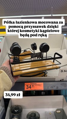 Półka łazienkowa mocowana za pomocą przyssawek promocja w Biedronka