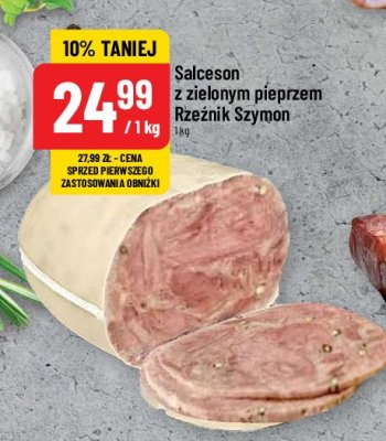 Salceson z zielonym pieprzem Rzeźnik szymon poleca promocja