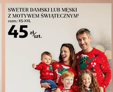 Sweter damski świąteczny xs-xxl czerwony Auchan inextenso promocja w Auchan