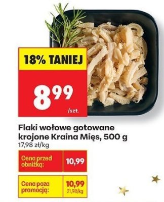 Flaki wołowe gotowane krojone Kraina Mięs, 500 g promocja w Biedronka