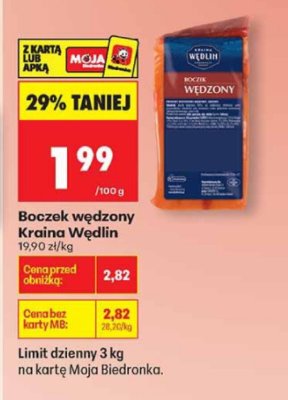 Boczek wędzony Kraina Wędlin promocja w Biedronka