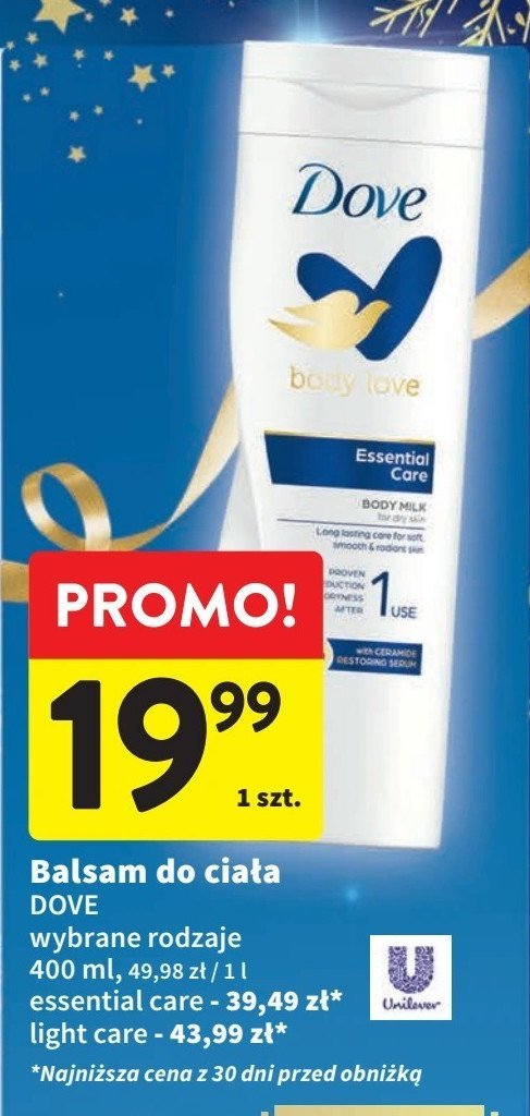 Balsam do ciała light care DOVE BODY LOVE promocja