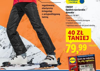 Spodnie narciarskie damskie  promocja w Lidl