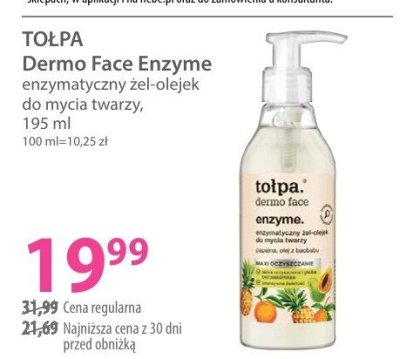 Żel oczyszczający TOLPA Dermo Face Enzyme enzymatyczny do mycia twarzy 195 ml promocja w Hebe