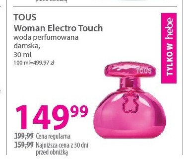 Woda perfumowana Tous electro touch promocja w Hebe