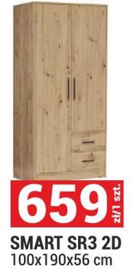 Szafa SMART SR3 2D 100x190x56 cm promocja w Merkury Market