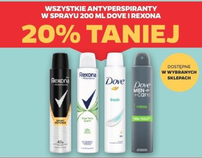 Antyperspiranty Dove -20% taniej promocja w Netto