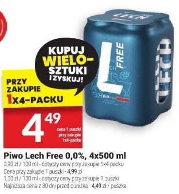 Piwo Lech Free 0.0% 4x500ml promocja w Twój Market