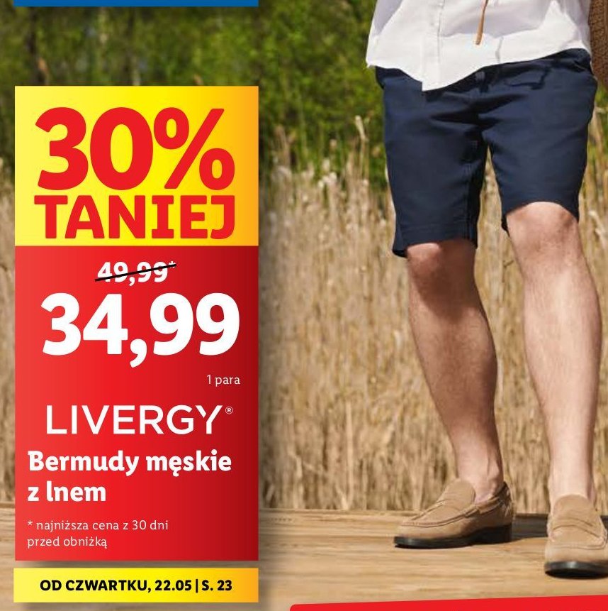 Bermudy z lnem Livergy promocja w Lidl