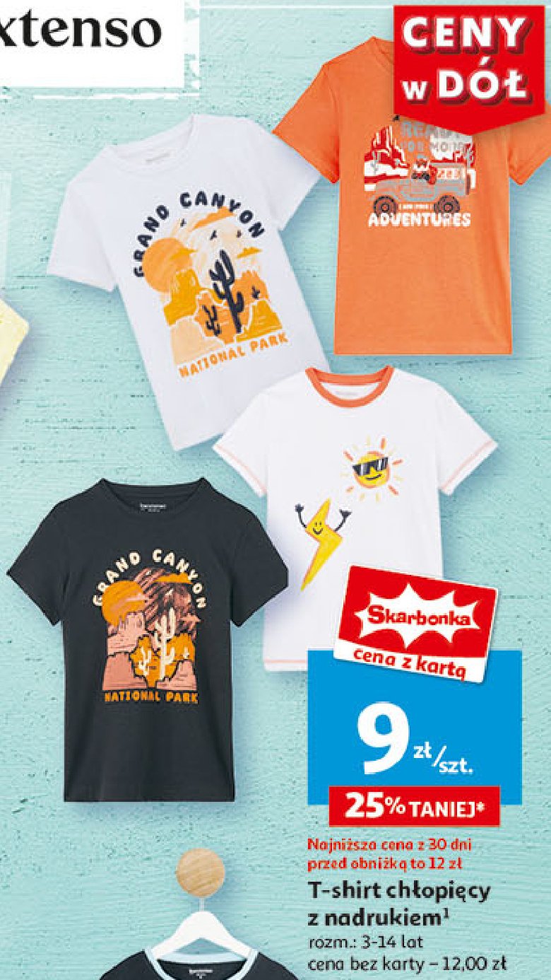 T-shirt chłopięcy z nadrukiem 3-14 lat Auchan inextenso promocja