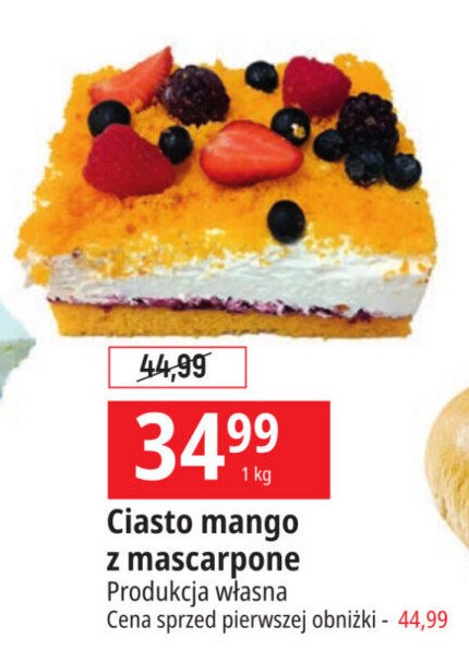 Ciasto mango z mascarpone Cukiernia e.leclerc promocja