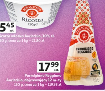 Ricotta włoska Auricchio 10% tł. promocja w Auchan