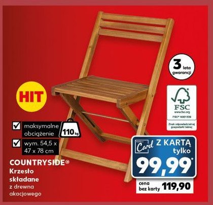 Krzesło drewniane składane K-classic countryside promocja