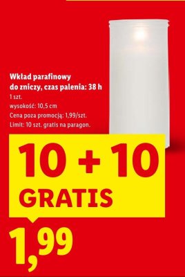 Wkład parafinowy do zniczy 38 h promocja w Lidl