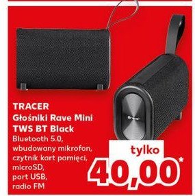 Głośnik rave mini tws bt black Tracer promocja w Kaufland