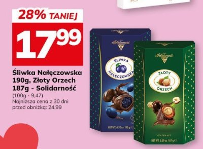 Śliwka Nałęczowska w Czekoladzie Orzech 187g - Solidarność promocja w Hitpol