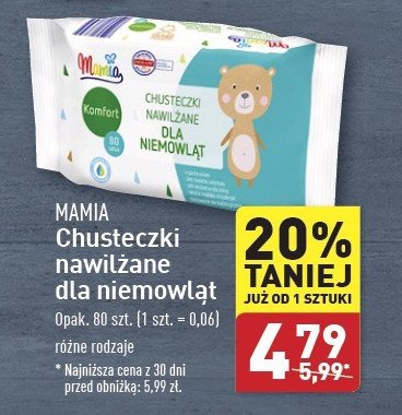 Chusteczki dla niemowląt comfort Mamia promocja