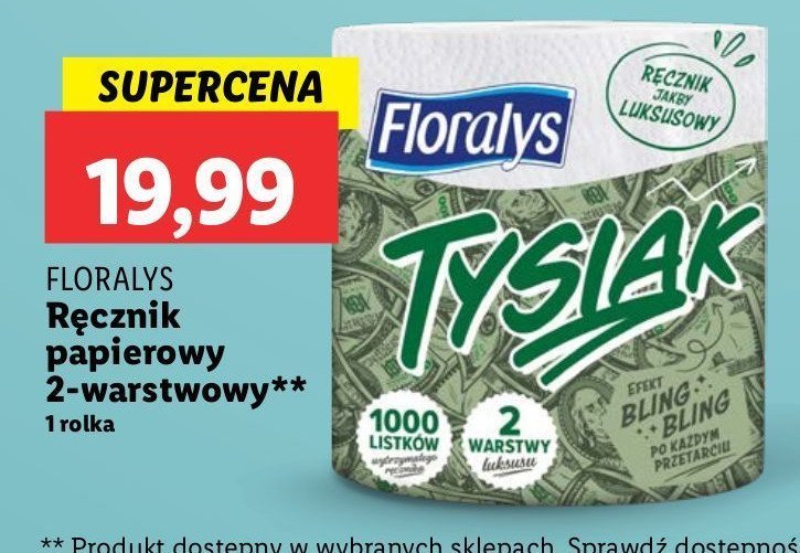 Ręcznik papierowy 1000 listków Floralys promocja w Lidl