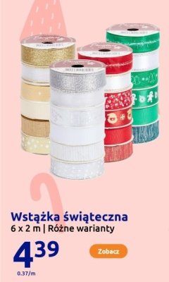 Wstążka świąteczna 6 x 2 m - różne warianty promocja w Action