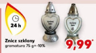 Znicz szklany gramatura 75 g +-10% promocja w Kaufland