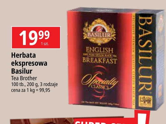 Herbata english breakfast Basilur promocja