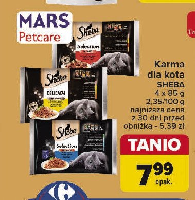 Karma dla kota drobiowa Sheba delicato promocja w Carrefour Market