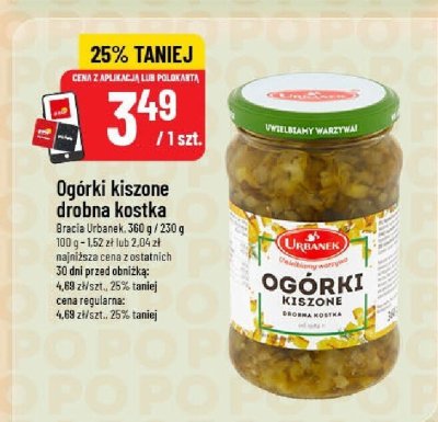 Ogórki kiszone drobna kostka Urbanek promocja w POLOmarket