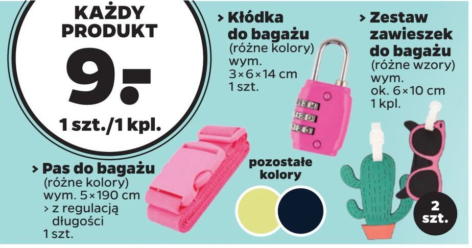 Komplet zawieszek do bagażu promocja