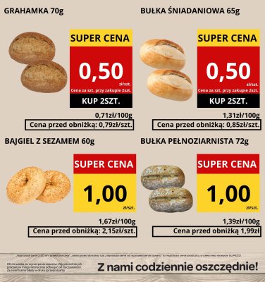 Bułka grahamka 70g promocja w Supeco