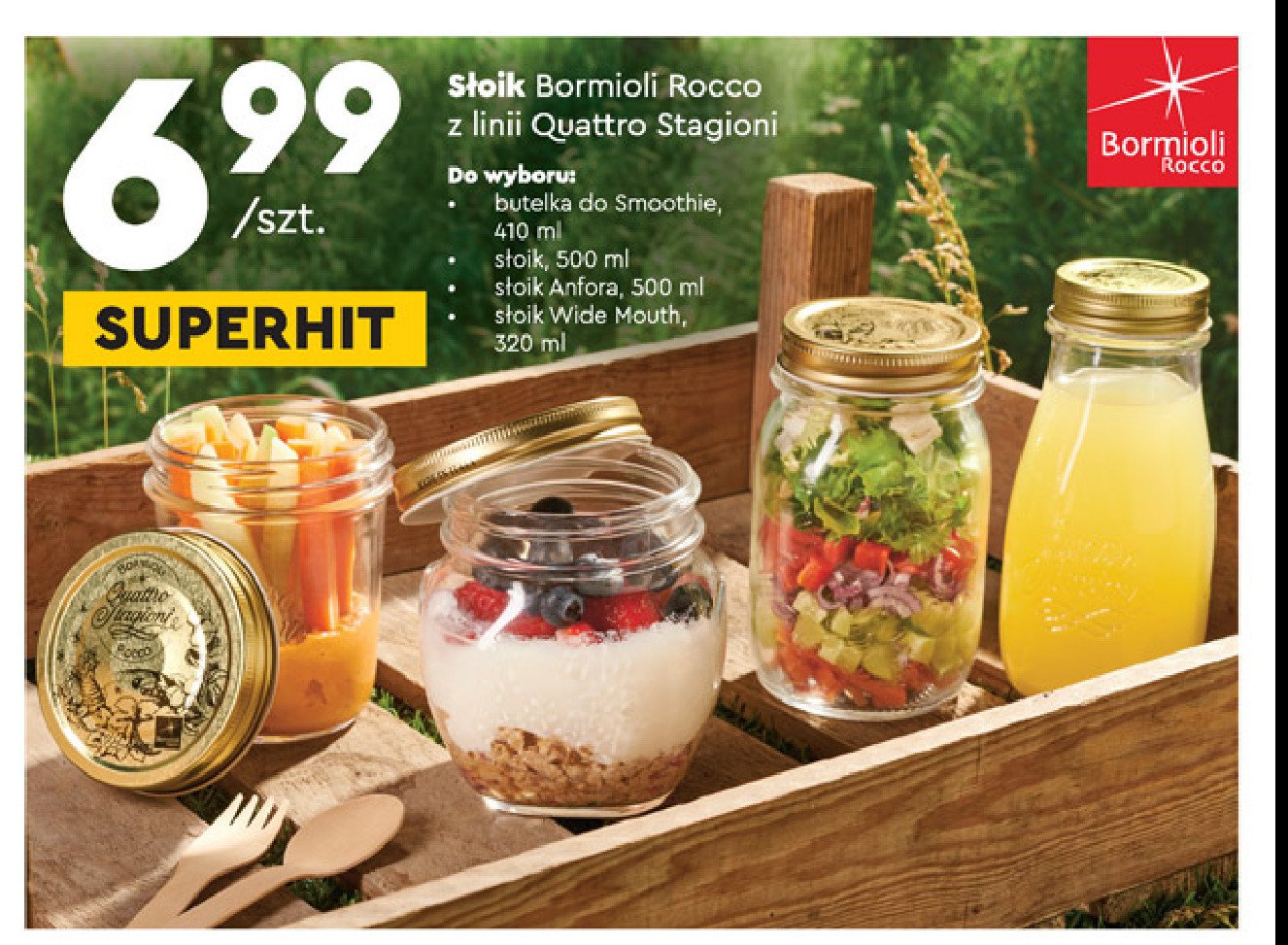 Słoik z nakrętką quattro stagioni 500 ml Bormioli rocco promocja