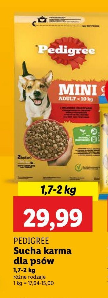 Karma dla psa dla ma艂ych ras wo艂owina i warzywa Pedigree vital promocja