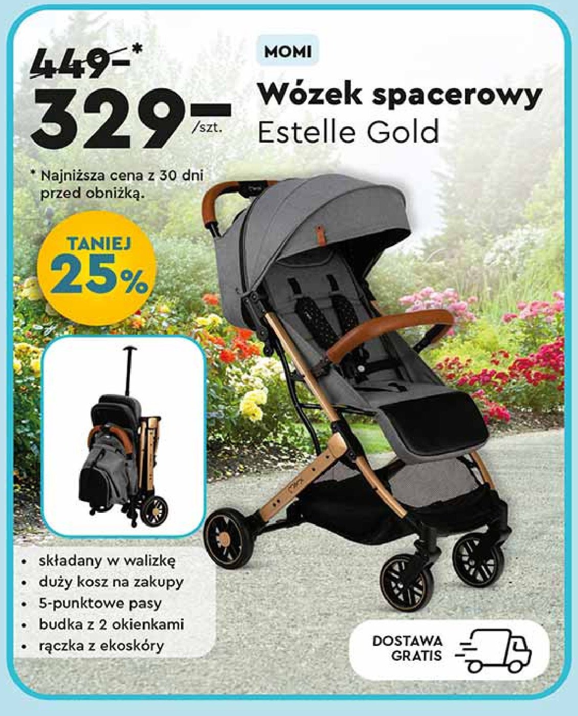 Wózek estelle gold MOMI promocja w Biedronka