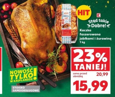 Kaczka faszerowana jabłkami i żurawiną  1 kg promocja w Kaufland