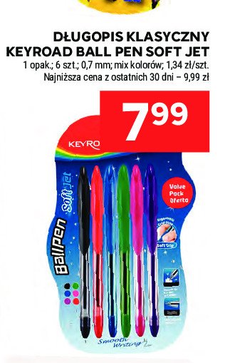 Długopisy soft jet Keyroad promocja