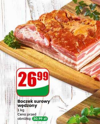 Boczek surowy wędzony promocja w Dino