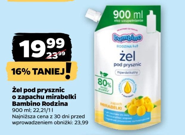 Żel pod prysznic mirabelka - zapas Bambino rodzina promocja