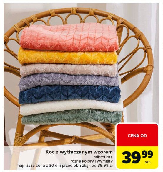 Koc z wytłaczanym wzorem Tex promocja w Carrefour