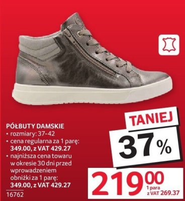 Półbuty damskie skórzane promocja w Selgros