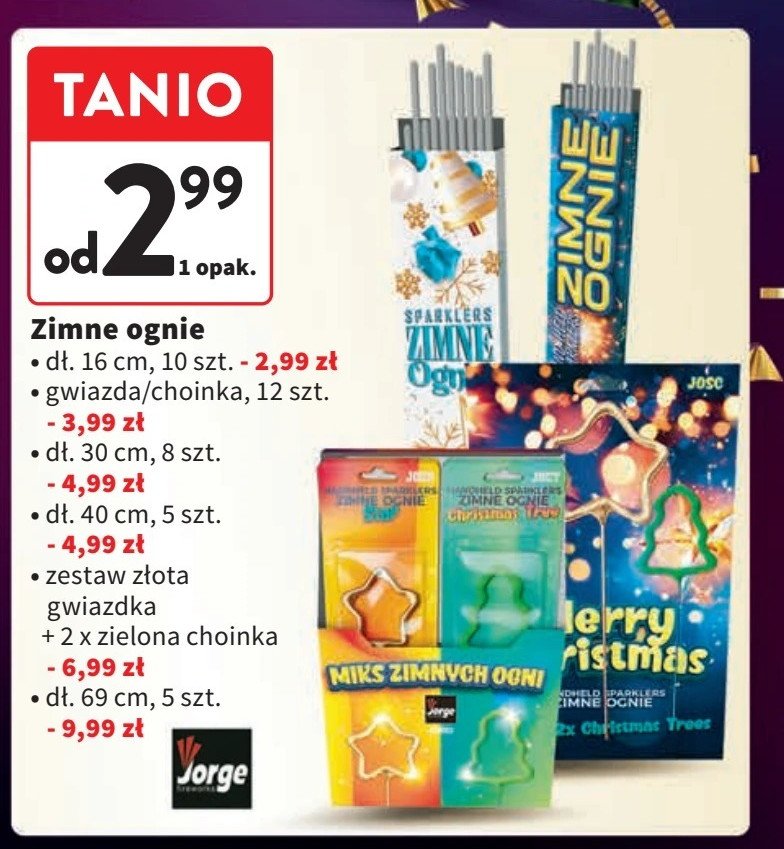 Zimne ognie gwiazda + 2x choinka JORGE promocja