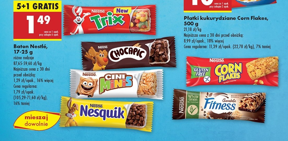 Baton Nestle corn flakes Corn flakes (nestle) promocja w Biedronka