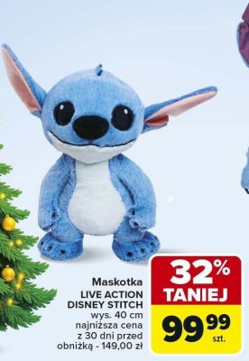 Maskotka Live Action Disney Stitch wys. 40 cm promocja w Carrefour