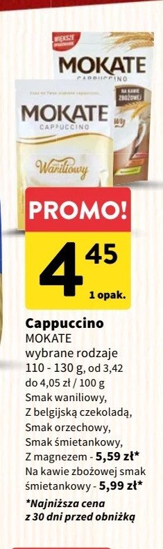 Cappuccino orzechowe Mokate cappuccino promocja